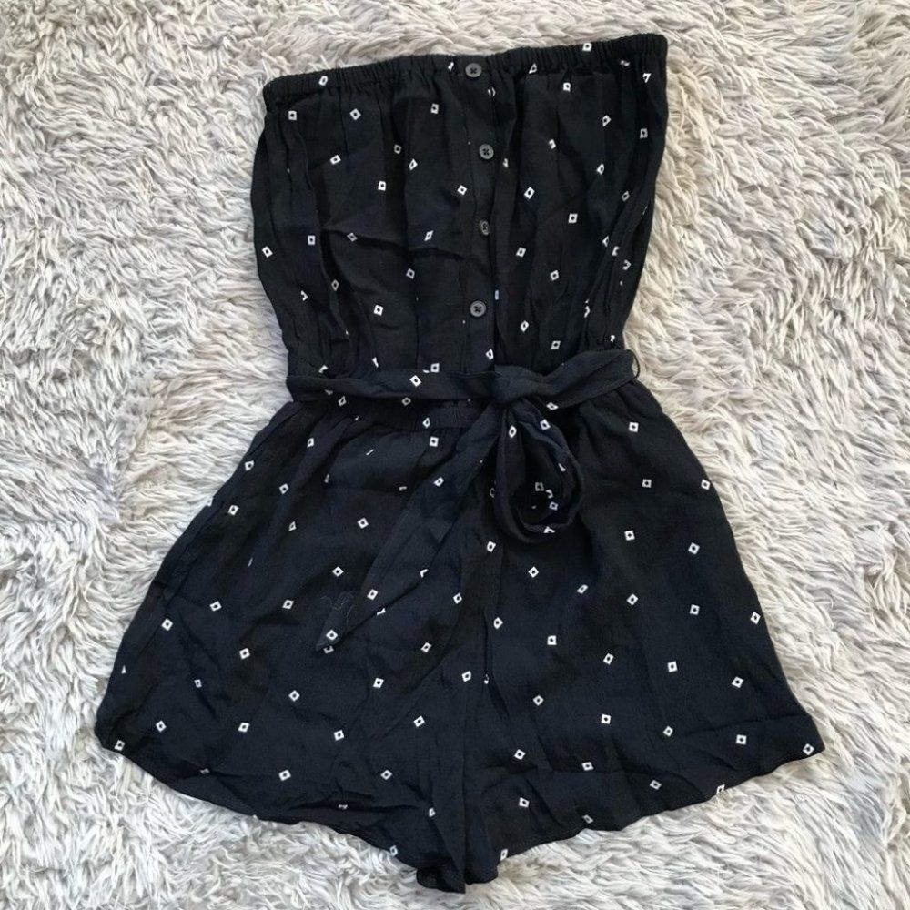 Abercrombie & Fitch Strapless Printed Romper